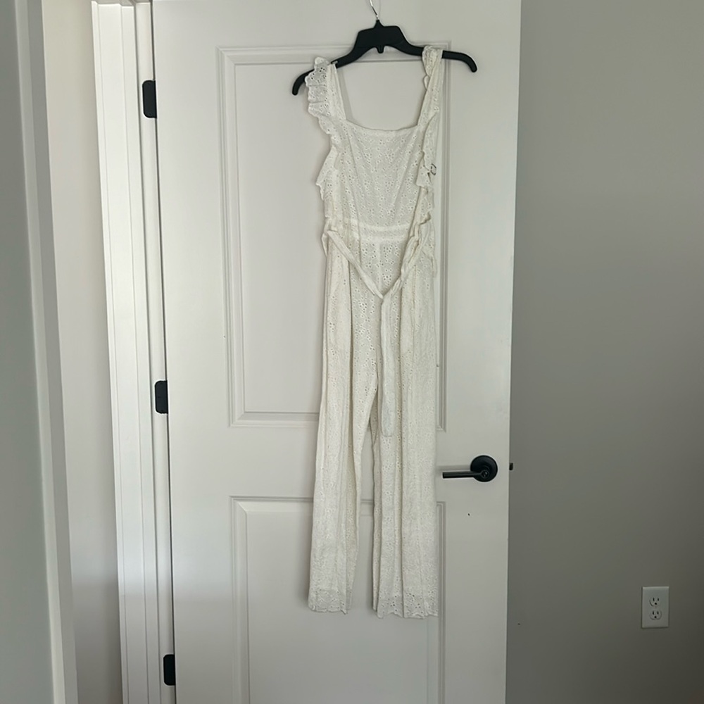 White Eyelet Jumpsuit